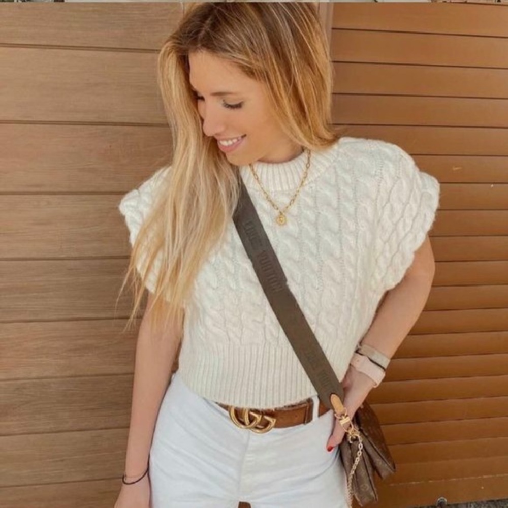 ZARA CABLE KNIT VEST